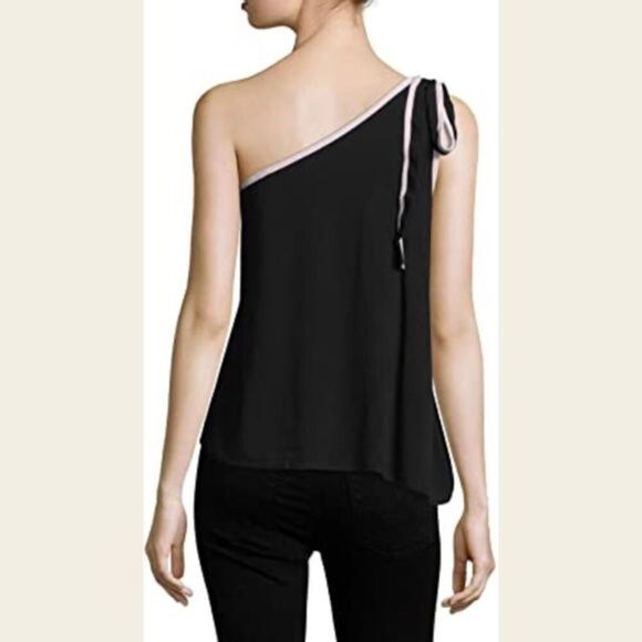 Free People Black One Shoulder Black Tie Tank Top - Picture 2 of 5